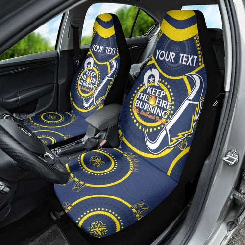 Custom NRL Cowboys NAIDOC Week Car Seat Cover Keep The Fire Burning Indigenous Art