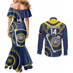 Custom NRL Cowboys NAIDOC Week Couples Matching Mermaid Dress and Long Sleeve Button Shirt Keep The Fire Burning Indigenous Art