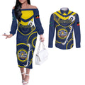 Custom NRL Cowboys NAIDOC Week Couples Matching Off The Shoulder Long Sleeve Dress and Long Sleeve Button Shirt Keep The Fire Burning Indigenous Art