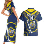Custom NRL Cowboys NAIDOC Week Couples Matching Short Sleeve Bodycon Dress and Hawaiian Shirt Keep The Fire Burning Indigenous Art