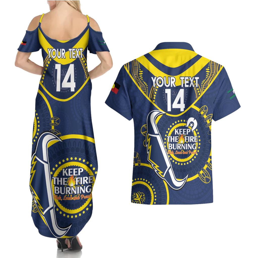 Custom NRL Cowboys NAIDOC Week Couples Matching Summer Maxi Dress and Hawaiian Shirt Keep The Fire Burning Indigenous Art