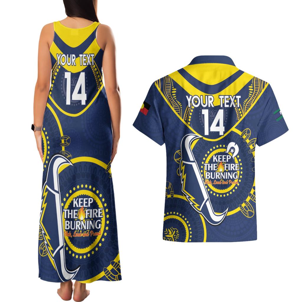 Custom NRL Cowboys NAIDOC Week Couples Matching Tank Maxi Dress and Hawaiian Shirt Keep The Fire Burning Indigenous Art
