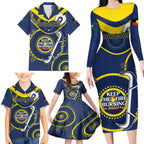 Custom NRL Cowboys NAIDOC Week Family Matching Long Sleeve Bodycon Dress and Hawaiian Shirt Keep The Fire Burning Indigenous Art