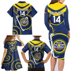 Custom NRL Cowboys NAIDOC Week Family Matching Long Sleeve Bodycon Dress and Hawaiian Shirt Keep The Fire Burning Indigenous Art