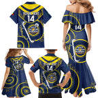 Custom NRL Cowboys NAIDOC Week Family Matching Mermaid Dress and Hawaiian Shirt Keep The Fire Burning Indigenous Art