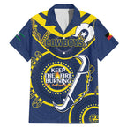 Custom NRL Cowboys NAIDOC Week Family Matching Mermaid Dress and Hawaiian Shirt Keep The Fire Burning Indigenous Art