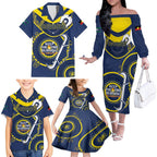 Custom NRL Cowboys NAIDOC Week Family Matching Off The Shoulder Long Sleeve Dress and Hawaiian Shirt Keep The Fire Burning Indigenous Art