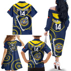 Custom NRL Cowboys NAIDOC Week Family Matching Off The Shoulder Long Sleeve Dress and Hawaiian Shirt Keep The Fire Burning Indigenous Art