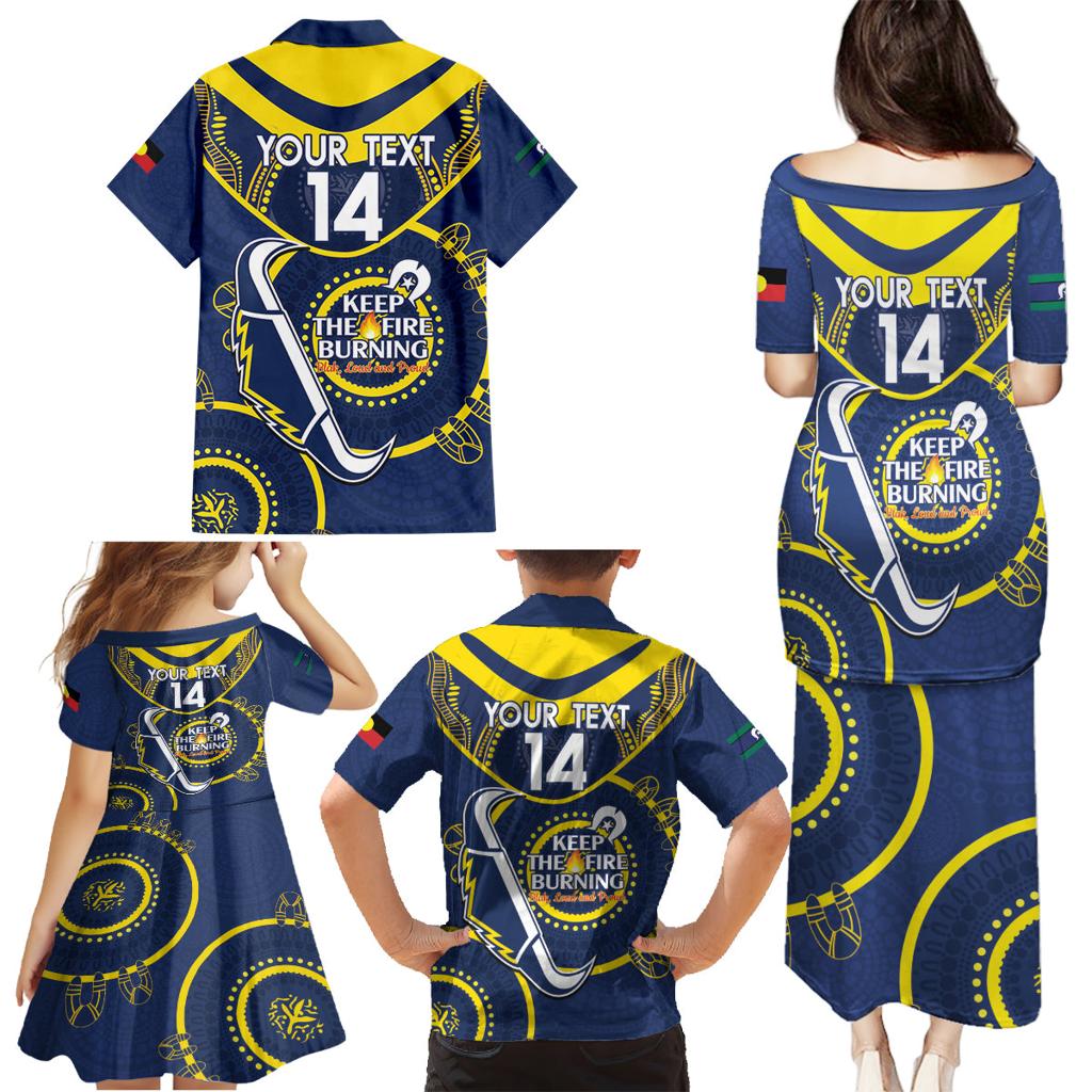 Custom NRL Cowboys NAIDOC Week Family Matching Puletasi and Hawaiian Shirt Keep The Fire Burning Indigenous Art