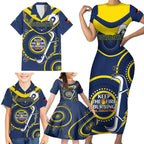 Custom NRL Cowboys NAIDOC Week Family Matching Short Sleeve Bodycon Dress and Hawaiian Shirt Keep The Fire Burning Indigenous Art