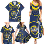 Custom NRL Cowboys NAIDOC Week Family Matching Summer Maxi Dress and Hawaiian Shirt Keep The Fire Burning Indigenous Art