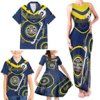Custom NRL Cowboys NAIDOC Week Family Matching Tank Maxi Dress and Hawaiian Shirt Keep The Fire Burning Indigenous Art