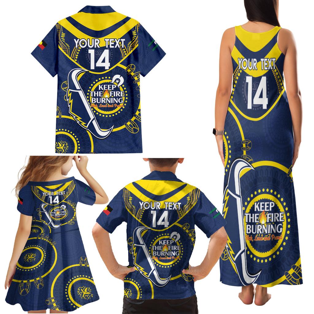 Custom NRL Cowboys NAIDOC Week Family Matching Tank Maxi Dress and Hawaiian Shirt Keep The Fire Burning Indigenous Art