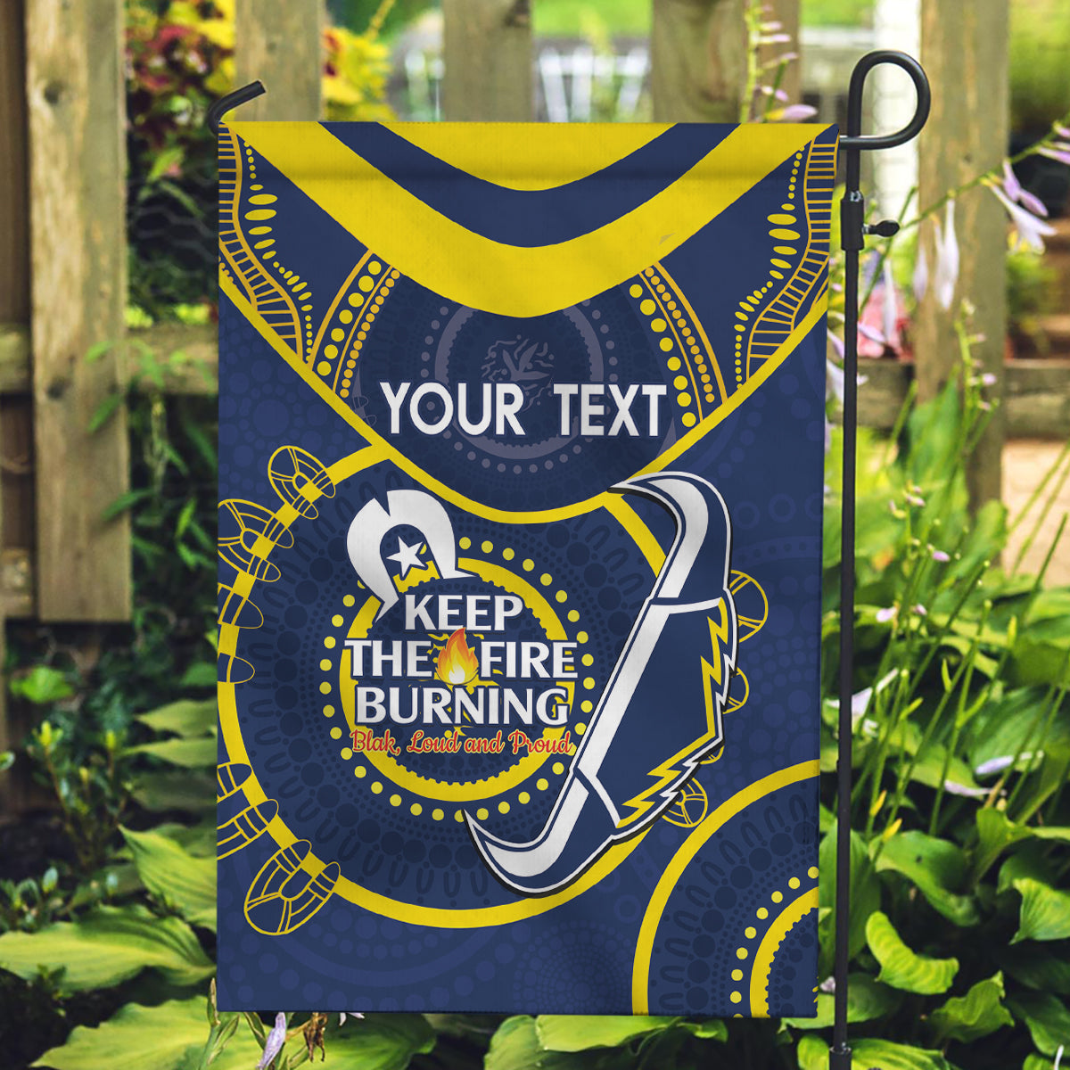Custom NRL Cowboys NAIDOC Week Garden Flag Keep The Fire Burning Indigenous Art