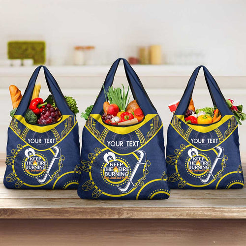 Custom NRL Cowboys NAIDOC Week Grocery Bag Keep The Fire Burning Indigenous Art