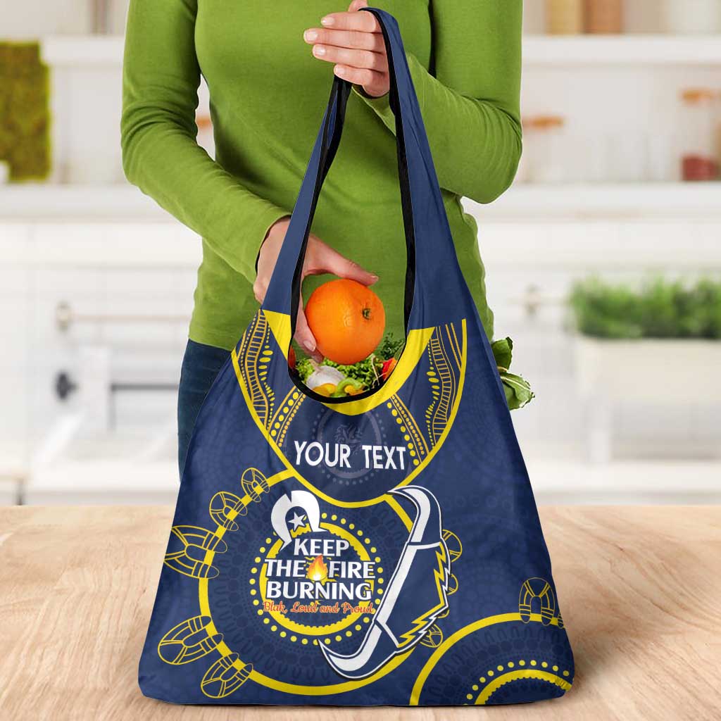 Custom NRL Cowboys NAIDOC Week Grocery Bag Keep The Fire Burning Indigenous Art