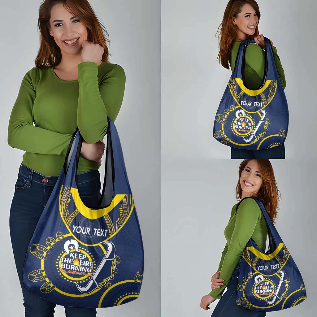 Custom NRL Cowboys NAIDOC Week Grocery Bag Keep The Fire Burning Indigenous Art