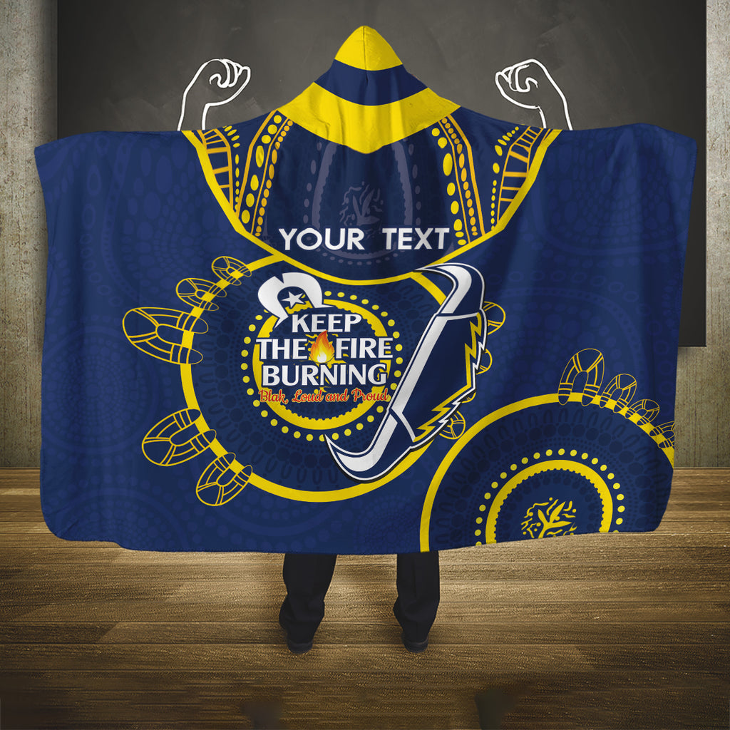 Custom NRL Cowboys NAIDOC Week Hooded Blanket Keep The Fire Burning Indigenous Art