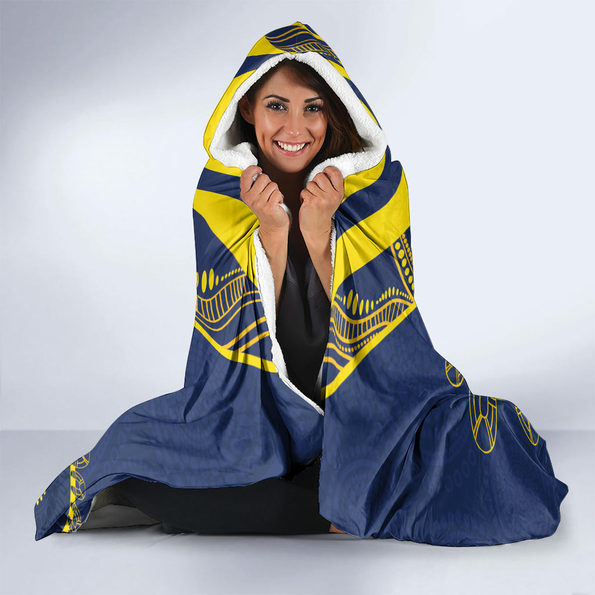 Custom NRL Cowboys NAIDOC Week Hooded Blanket Keep The Fire Burning Indigenous Art