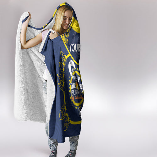 Custom NRL Cowboys NAIDOC Week Hooded Blanket Keep The Fire Burning Indigenous Art
