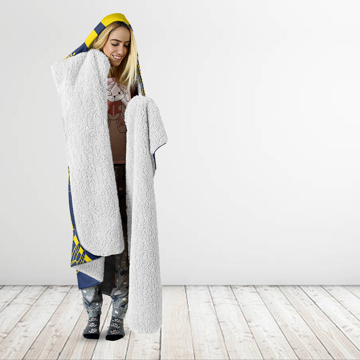 Custom NRL Cowboys NAIDOC Week Hooded Blanket Keep The Fire Burning Indigenous Art