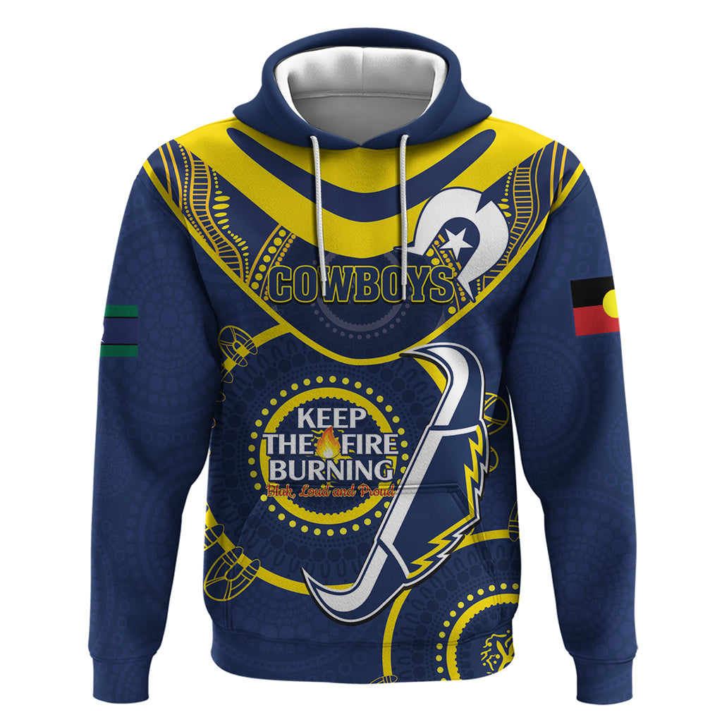 Custom NRL Cowboys NAIDOC Week Hoodie Keep The Fire Burning Indigenous Art