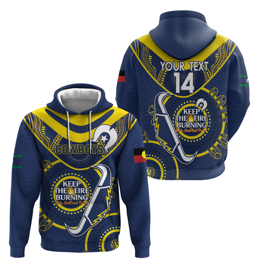 Custom NRL Cowboys NAIDOC Week Hoodie Keep The Fire Burning Indigenous Art