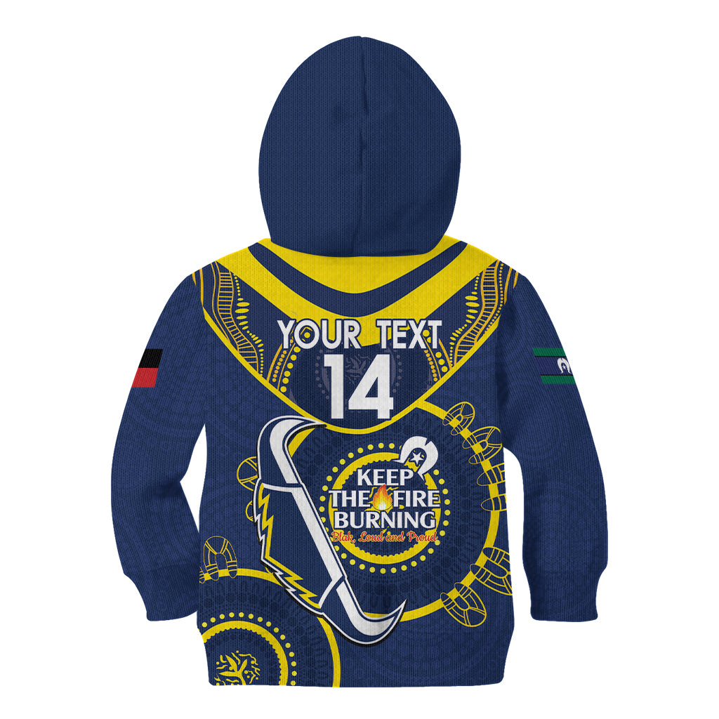 Custom NRL Cowboys NAIDOC Week Kid Hoodie Keep The Fire Burning Indigenous Art