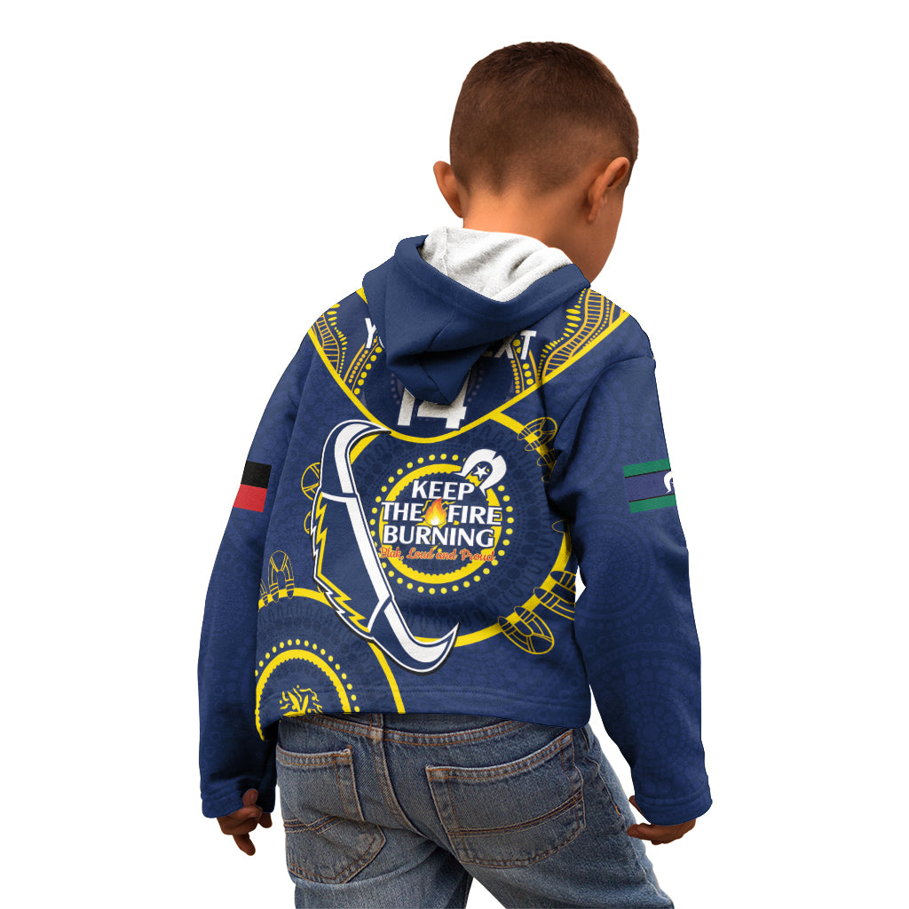 Custom NRL Cowboys NAIDOC Week Kid Hoodie Keep The Fire Burning Indigenous Art