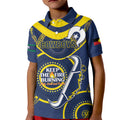 Custom NRL Cowboys NAIDOC Week Kid Polo Shirt Keep The Fire Burning Indigenous Art
