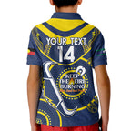Custom NRL Cowboys NAIDOC Week Kid Polo Shirt Keep The Fire Burning Indigenous Art