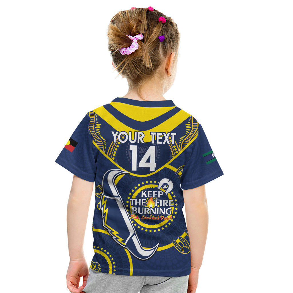 Custom NRL Cowboys NAIDOC Week Kid T Shirt Keep The Fire Burning Indigenous Art