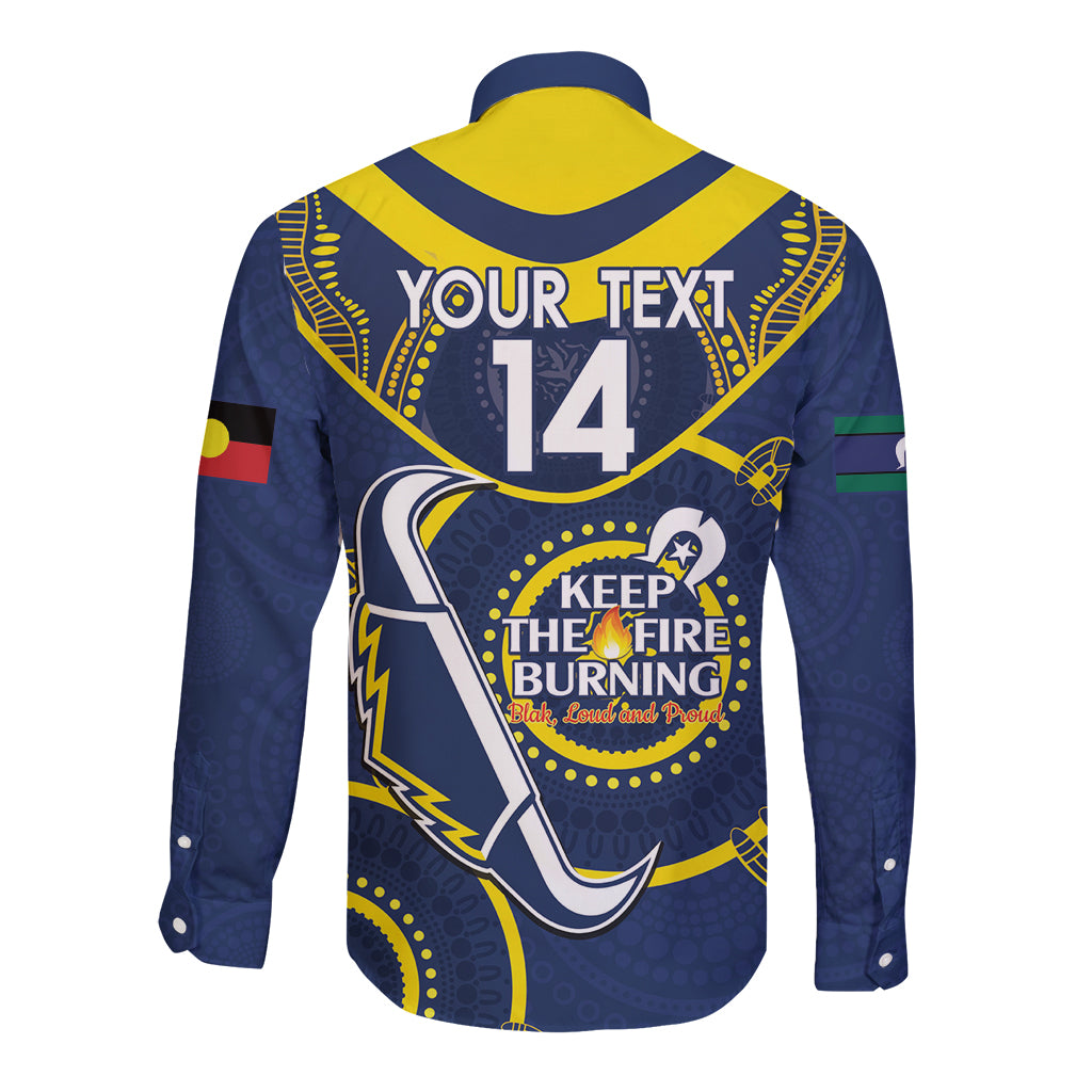 Custom NRL Cowboys NAIDOC Week Long Sleeve Button Shirt Keep The Fire Burning Indigenous Art