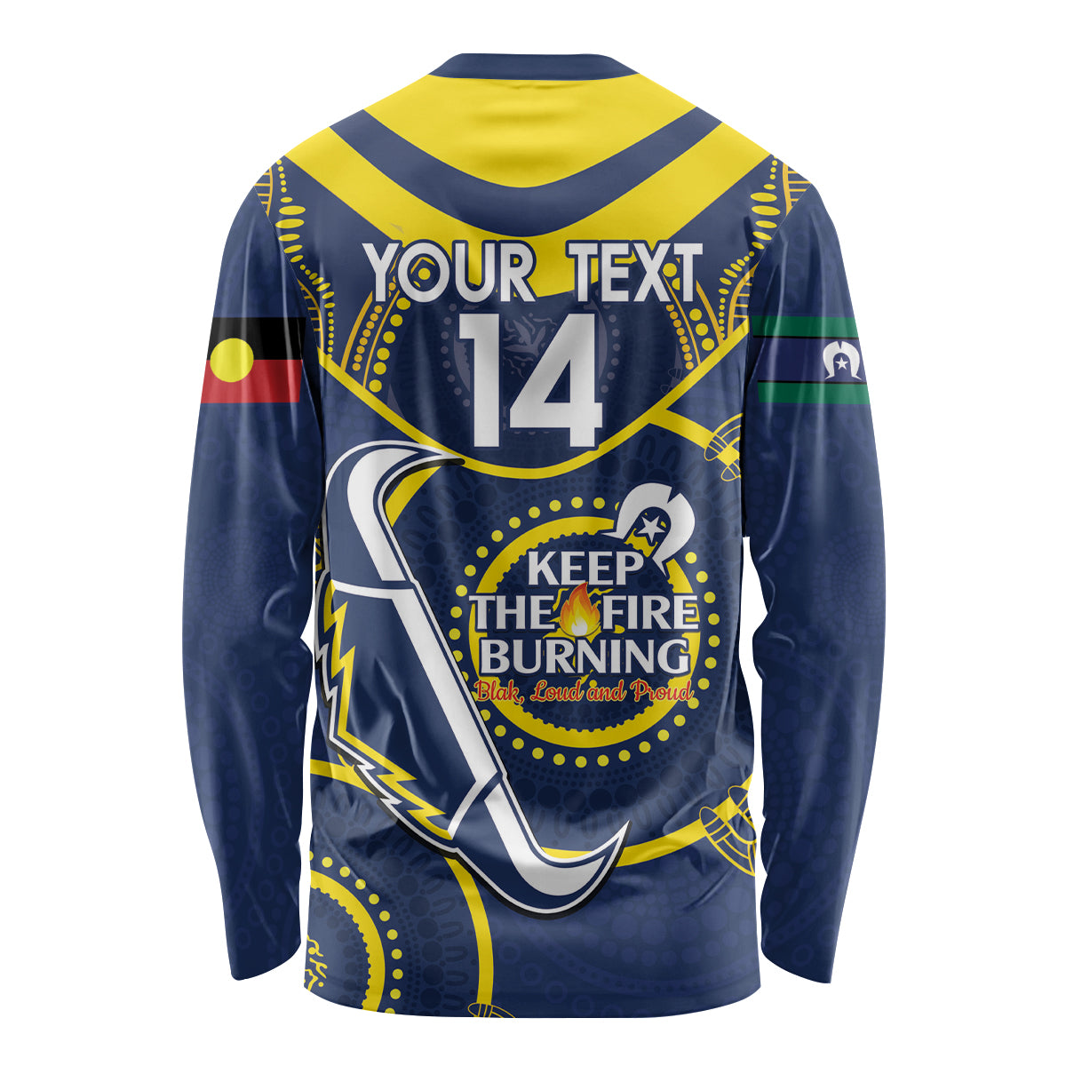 Custom NRL Cowboys NAIDOC Week Long Sleeve Shirt Keep The Fire Burning Indigenous Art