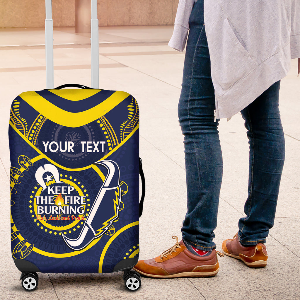 Custom NRL Cowboys NAIDOC Week Luggage Cover Keep The Fire Burning Indigenous Art