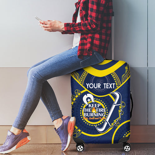 Custom NRL Cowboys NAIDOC Week Luggage Cover Keep The Fire Burning Indigenous Art