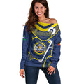 Custom NRL Cowboys NAIDOC Week Off Shoulder Sweater Keep The Fire Burning Indigenous Art