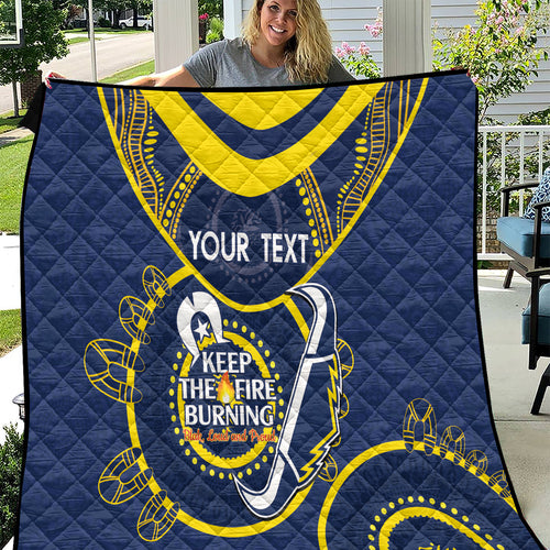 Custom NRL Cowboys NAIDOC Week Quilt Keep The Fire Burning Indigenous Art