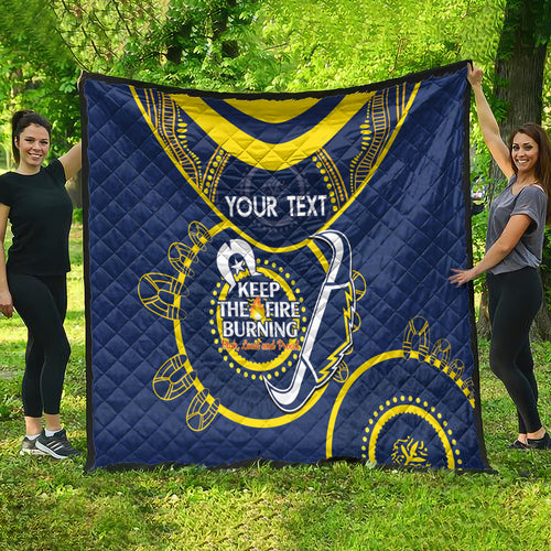 Custom NRL Cowboys NAIDOC Week Quilt Keep The Fire Burning Indigenous Art
