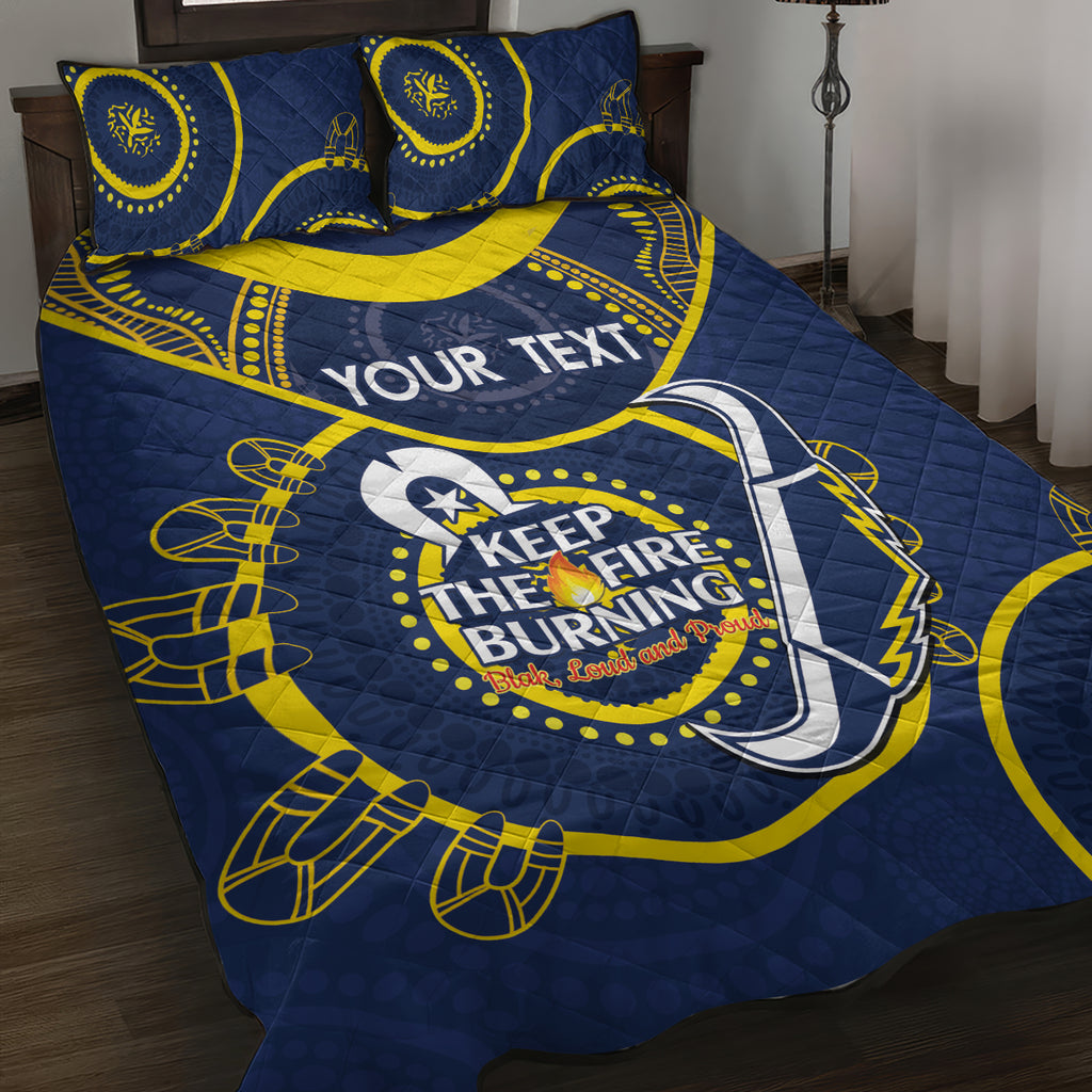 Custom NRL Cowboys NAIDOC Week Quilt Bed Set Keep The Fire Burning Indigenous Art