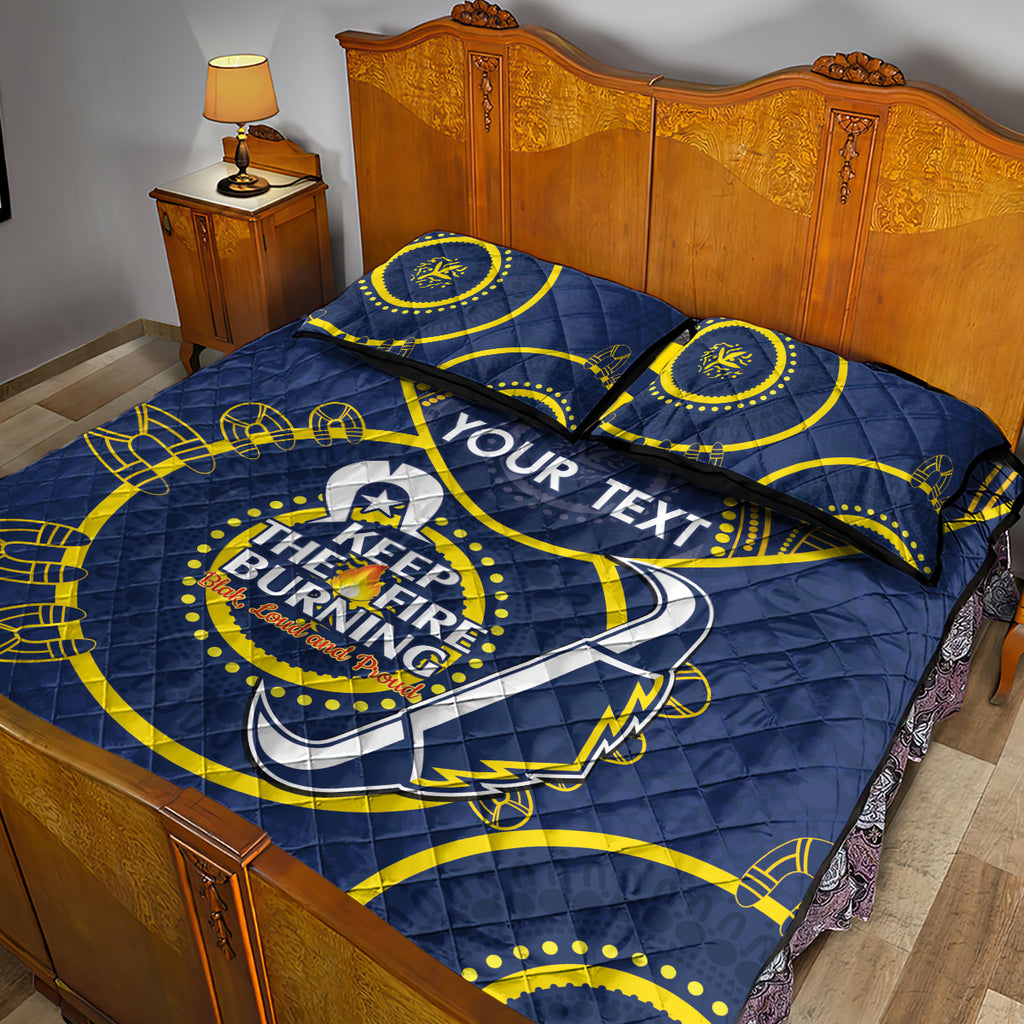 Custom NRL Cowboys NAIDOC Week Quilt Bed Set Keep The Fire Burning Indigenous Art