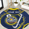 Custom NRL Cowboys NAIDOC Week Round Carpet Keep The Fire Burning Indigenous Art