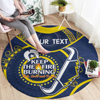 Custom NRL Cowboys NAIDOC Week Round Carpet Keep The Fire Burning Indigenous Art