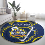 Custom NRL Cowboys NAIDOC Week Round Carpet Keep The Fire Burning Indigenous Art