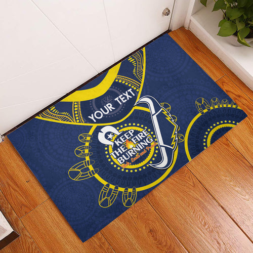Custom NRL Cowboys NAIDOC Week Rubber Doormat Keep The Fire Burning Indigenous Art