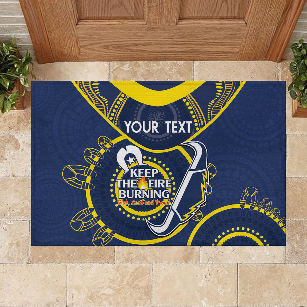 Custom NRL Cowboys NAIDOC Week Rubber Doormat Keep The Fire Burning Indigenous Art