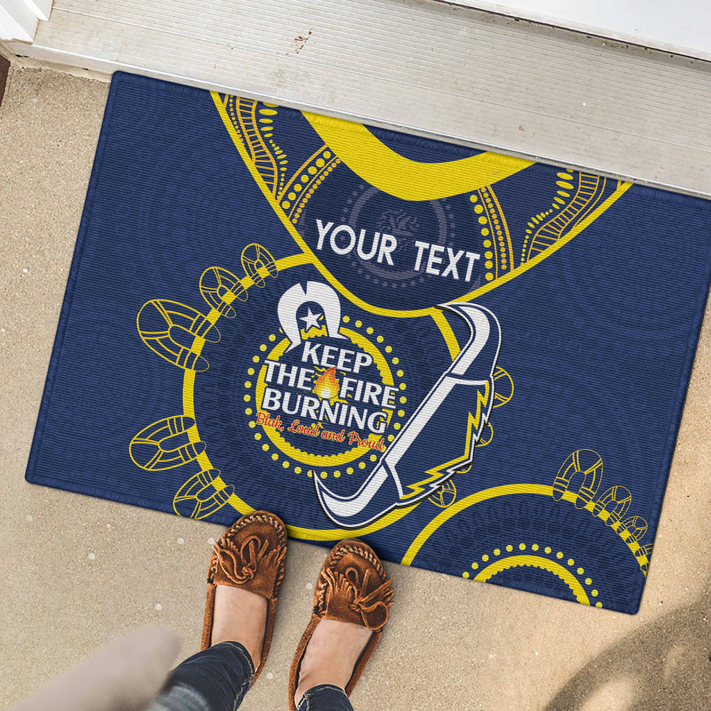 Custom NRL Cowboys NAIDOC Week Rubber Doormat Keep The Fire Burning Indigenous Art
