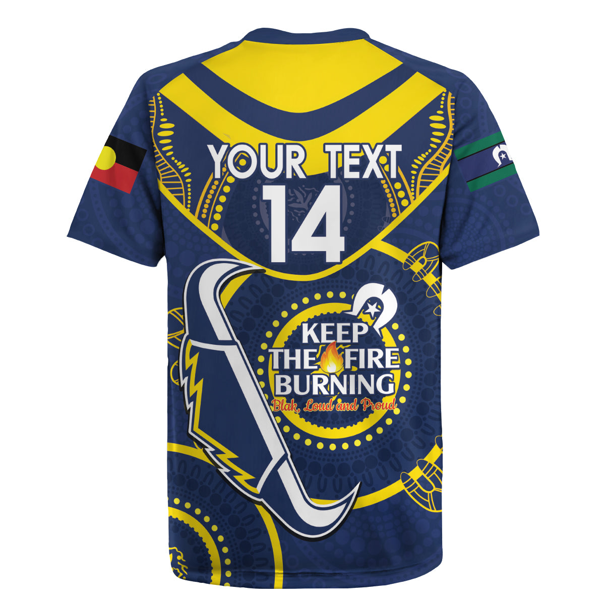 Custom NRL Cowboys NAIDOC Week Rugby Jersey Keep The Fire Burning Indigenous Art