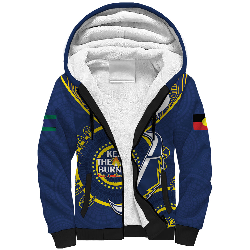 Custom NRL Cowboys NAIDOC Week Sherpa Hoodie Keep The Fire Burning Indigenous Art