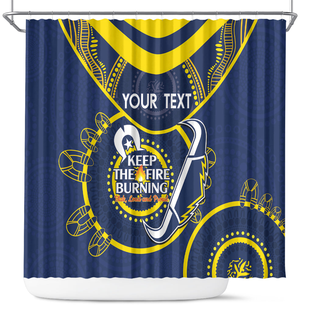 Custom NRL Cowboys NAIDOC Week Shower Curtain Keep The Fire Burning Indigenous Art